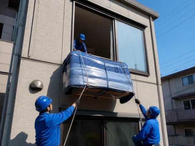 吊り下げ・搬出作業
